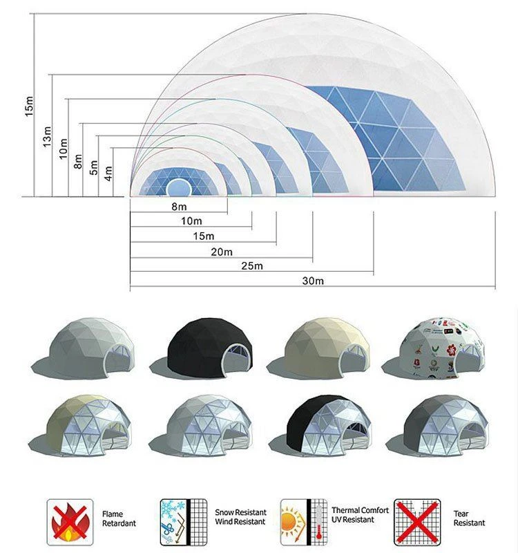 Restaurant dome tent size